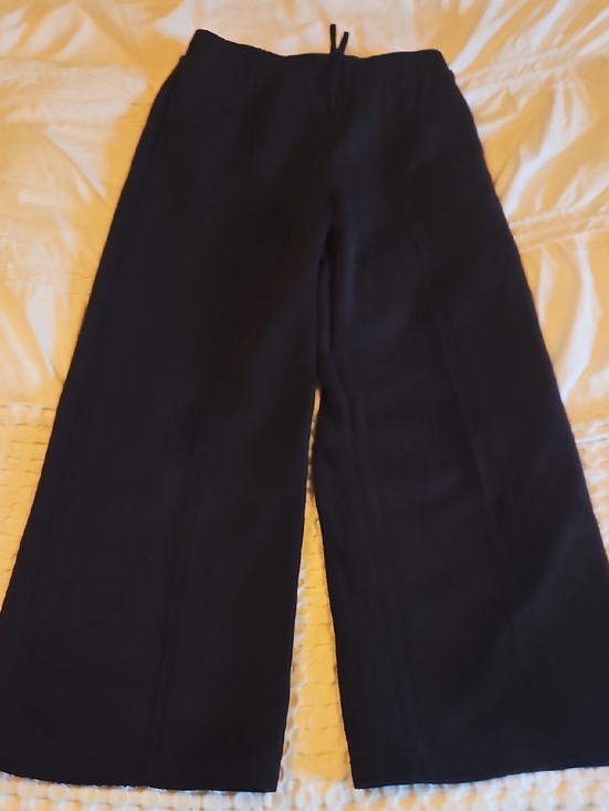 Uniqlo Pants - Uniqlo Black Knit Wide Leg Sweat Pants Lg
